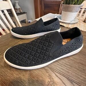 White Mountain Slip On Sneaker Rhinestone Embellished Casual Shoes Size 9